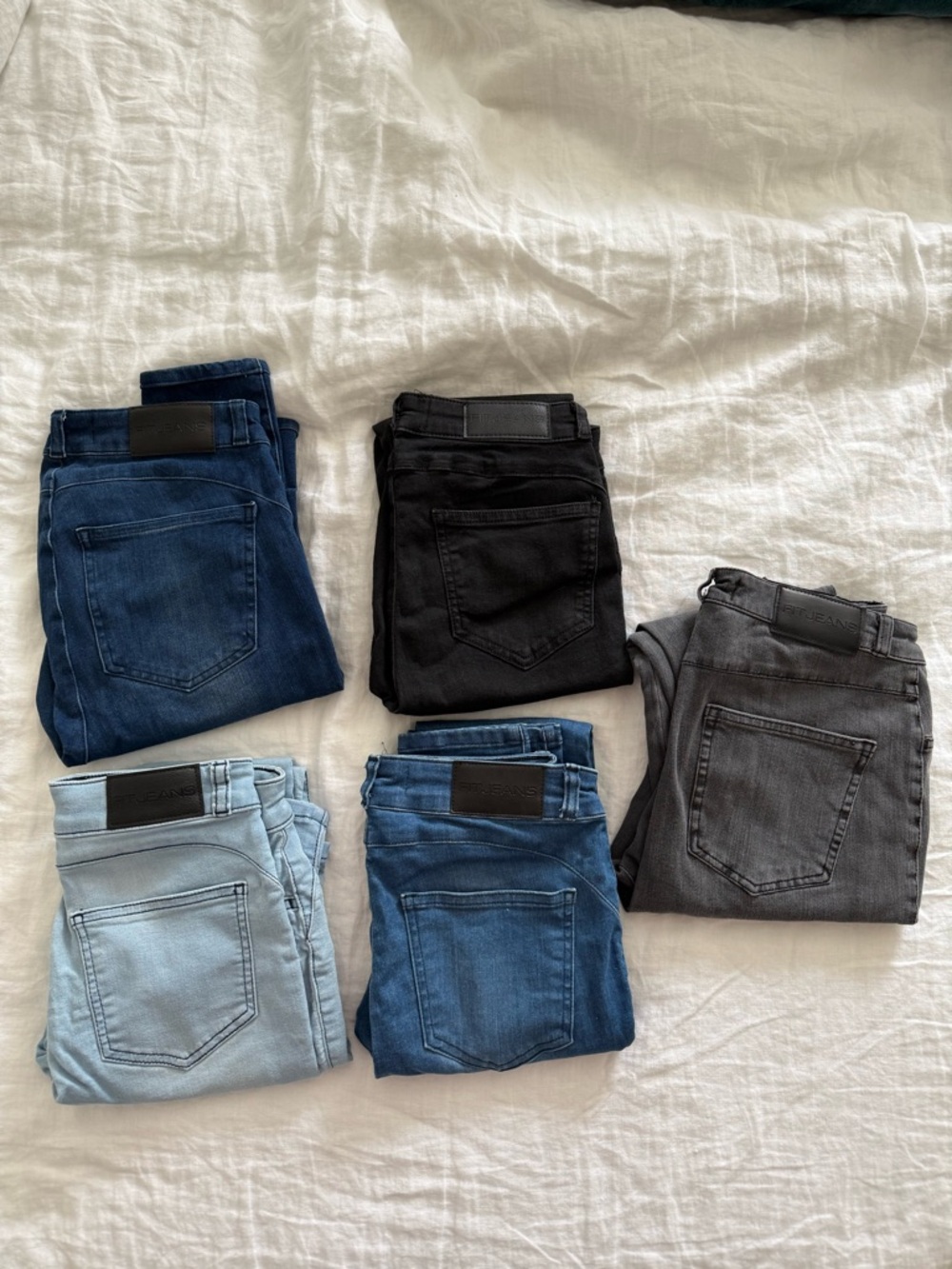 FITJEANS Women's Skinny Jeans - Dark Blue, Black, Gray, Light Blue, Mid Blue